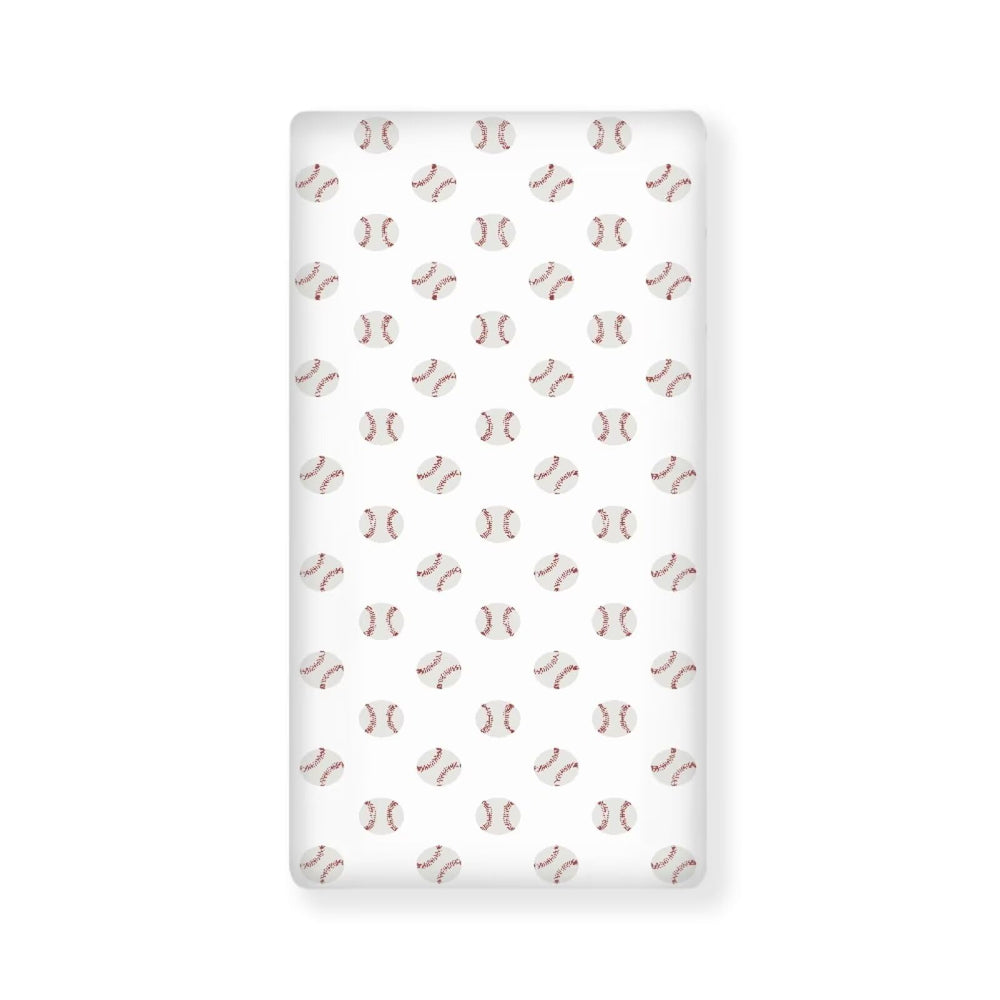 JIANADAER baseball patch crib sheet with secure elastic fit for standard cribs.