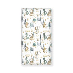 JIANADAER watercolor dragon crib sheet close-up shows soft fabric for baby comfort.