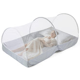 Jiangcha mosquito net bed showing automatic pop-up for instant setup and protection.