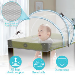 Jiangcha Pack N Play Tent Cover breathable mesh maintains air circulation while keeping mosquitos out.