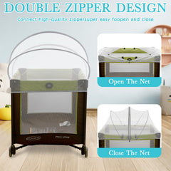 Jiangcha Pack N Play Tent Cover elastic edges create a secure, snug fit.
