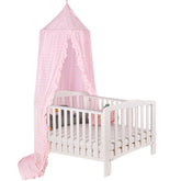 Jiangcha princess bed canopy pink dome over crib for a dreamy room.