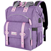 Jiefeike diaper bag backpack front view showing roomy main compartment for baby essentials.