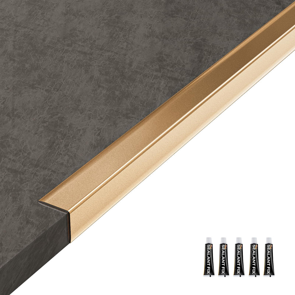 Jiekayi metal wall corner protector long side view provides durable wall edge defense with gold finish