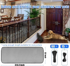 JIFTOK banister guard mesh closeup highlights tear resistant fabric and clear visibility