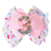 Jissoo Sprinkle Confetti Hair Bow pink with sparkle for celebrations