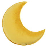 JIKAL Star Moon velvet pillow yellow for cozy reading nook and nursery decor.