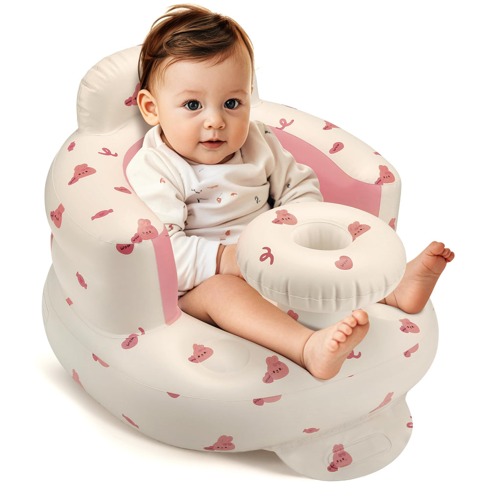 Jikasho inflatable baby seat close-up material shows skin-friendly PVC for safe play