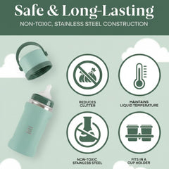 Jili All-in-One Bottle leak-proof lid prevents spills during transport.