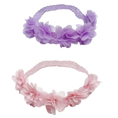 Jilukibo baby headband pink-purple close-up showing soft skin-friendly fit.