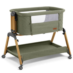 Jimglo 3 in 1 baby bassinet green main view highlights versatile sleep setup for newborns
