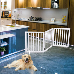 JINHYUMY dog gate wooden panel folded for compact storage after use