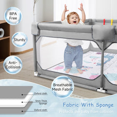 JINXIA playpen 360-degree mesh for easy supervision