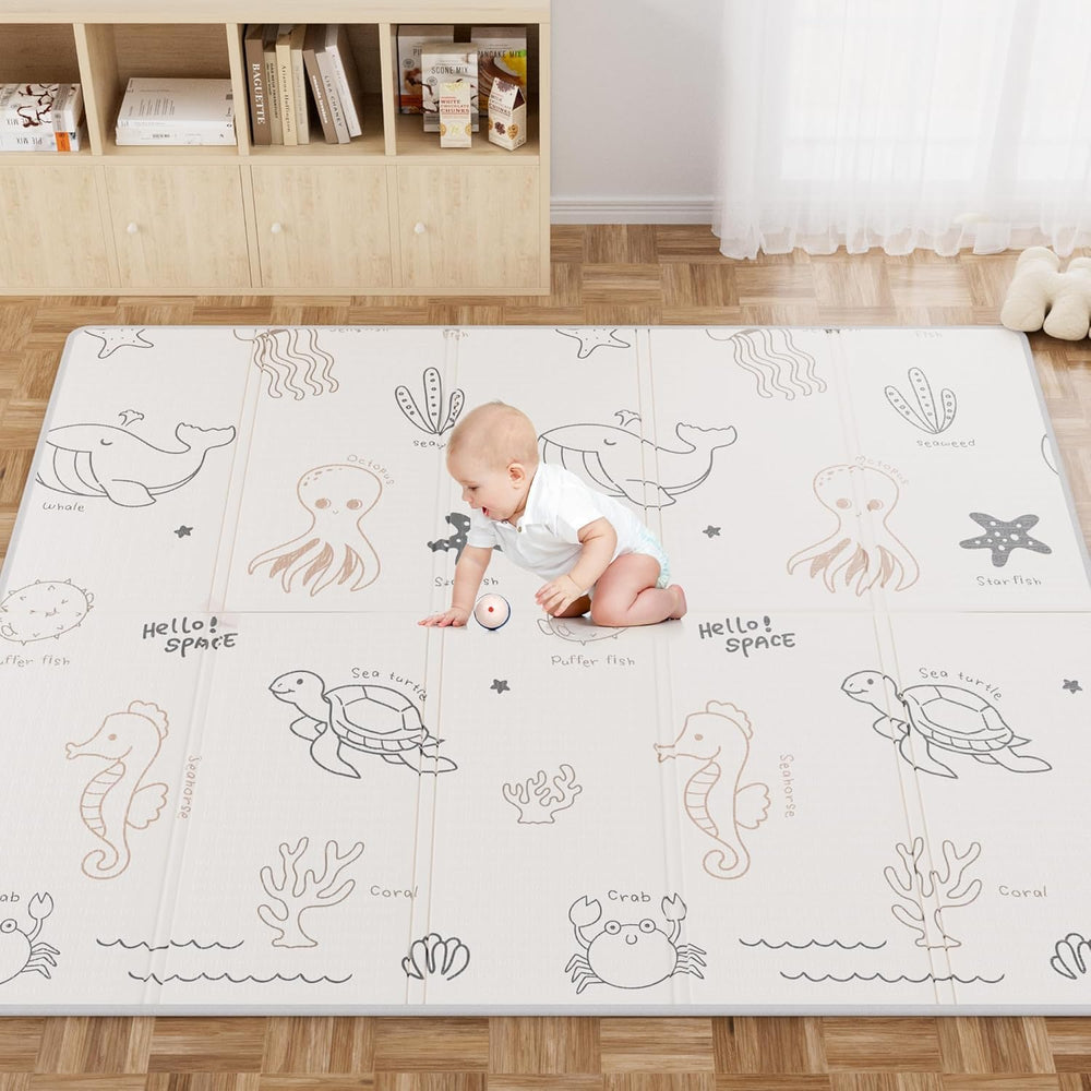 jiqiheyi 59x59 baby play mat folded for easy storage and quick setup