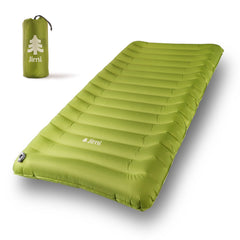 Jirni Premium Toddler Travel Bed inflates quickly with pump-sack for easy setup.
