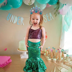 Jissoo Purple Mermaid Hairband for 3rd birthday photos with sparkling accents