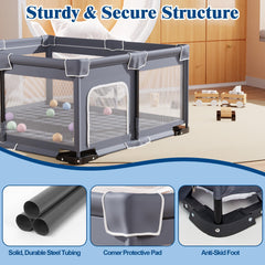 Jixrolyn safety suction cups keep the playpen steady during playtime