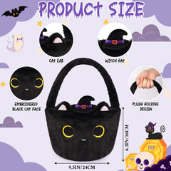 JIZWPOOM Halloween basket with witch hat closeup showing character and details