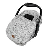 JJ Cole winter car seat cover with sherpa lining over baby in a stroller