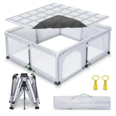 JJKAKA foldable baby playpen setup enables quick assembly for busy caregivers.