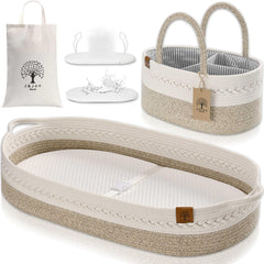 J&JOO baby changing basket with dual cover supports comfortable diaper changes