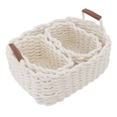 JJSQYLAN large white cotton rope basket on shelf for tidy storage