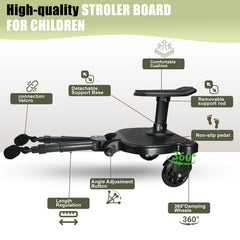 JKLESA stroller board seat removable configuration enables sit-or-stand options for kids
