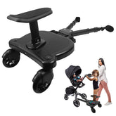 JKLESA universal stroller board attachment shows quick Velcro mounting for compatibility