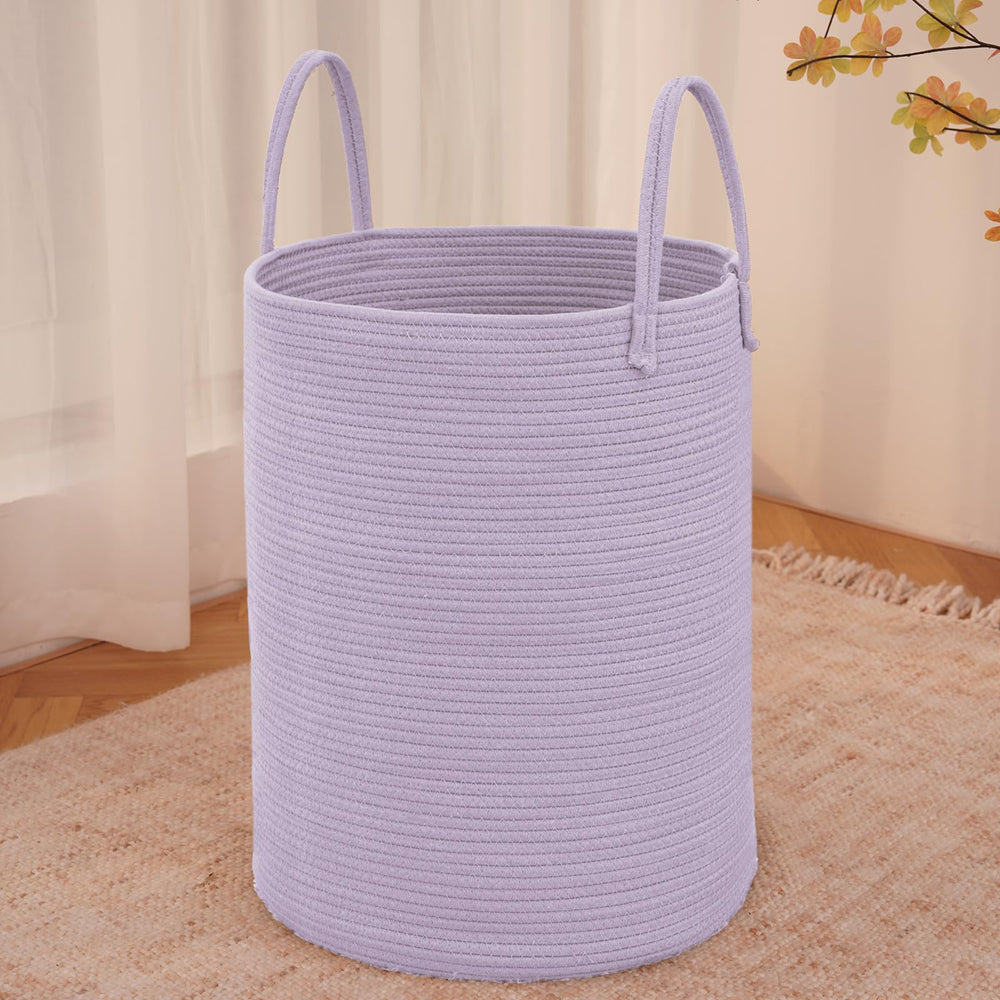 JMvicyroam 60L woven laundry basket front view for bulky laundry storage