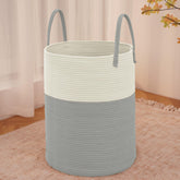 JMvicyroam large woven basket top view with 80L capacity for blankets