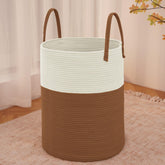 JMvicyroam large woven laundry basket with 80L capacity for blankets and clothes.