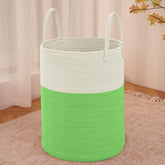 JMvicyroam large woven laundry basket front view highlighting 80L capacity for blankets.