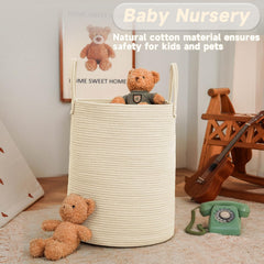 JMvicyroam beige side view basket highlighting natural handwoven texture for home storage.