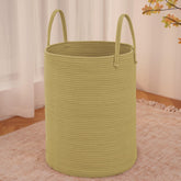 JMvicyroam large woven laundry basket front view for spacious blanket storage.
