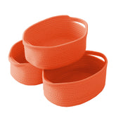 JMvicyroam woven basket orange 3-pack on a shelf offers versatile storage