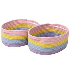JMvicyroam woven basket top view shows compact storage for shelves and tidy spaces