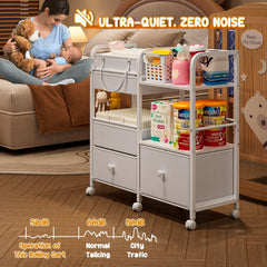 Jnancun rolling cart with 360-degree silent casters for smooth nursery moves