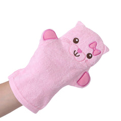 JN&LULU bath mitt shows soft cotton texture for comfy daily washing.