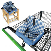 JoSeat shopping cart cover blue checkered front view showing protective surface