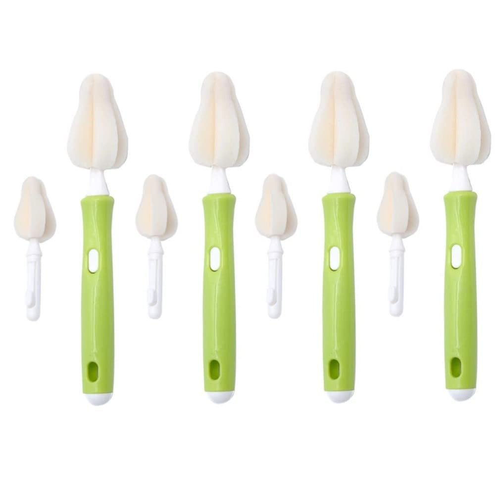 Joayuezo 8pcs milk bottle brushes pack for thorough bottle and accessory cleaning