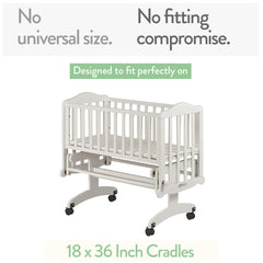 Joey + Joan cradle sheets breathable jersey fabric promotes sweat-free comfort for baby.