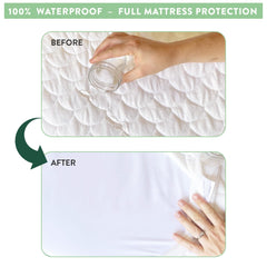 Joey + Joan fitted elastic design provides secure, wrinkle-free sleep surface.