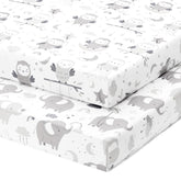 Joey + Joan mini crib sheet fits 24x38 snugly for safe, peaceful sleep.