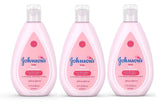 Johnson's Baby Lotion travel bottle after bath for delicate skin hydration.