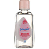 Johnson & Johnson Baby Oil bottle illustrates gentle moisture for baby skin.
