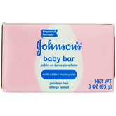 Johnson's baby bar soap boxed front view with two bars for gentle bath time cleansing.