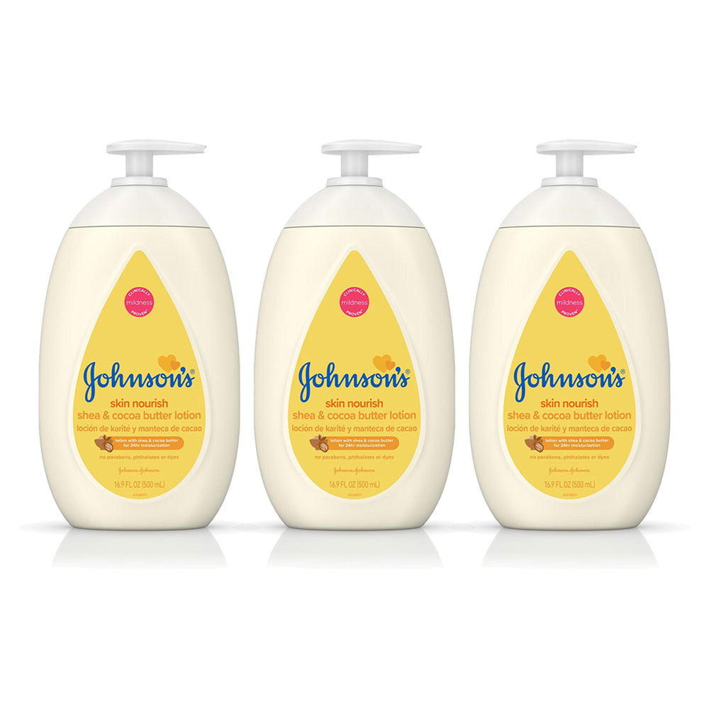 Johnson's Baby Moisturizing Dry Skin Lotion pack3 front view for gentle hydration after bath