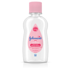 Johnson's Baby Oil bottle closeup shows the original scent for silky, hydrated skin