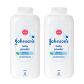 Johnson's Baby Powder front view pack—great for daily baby care and skin comfort.
