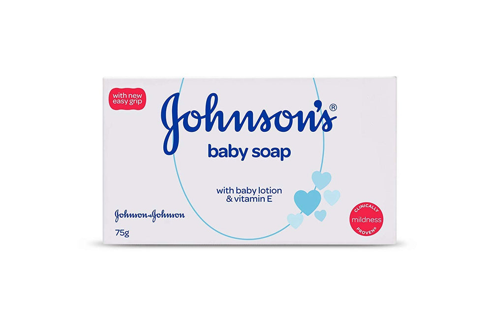 Johnson's Baby Soap bar close-up, gentle cleansing for delicate baby skin